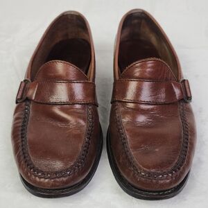 Polo Ralph Lauren Brown Leather Slip on Loafers M60704 Mens Size 9 1/2 D